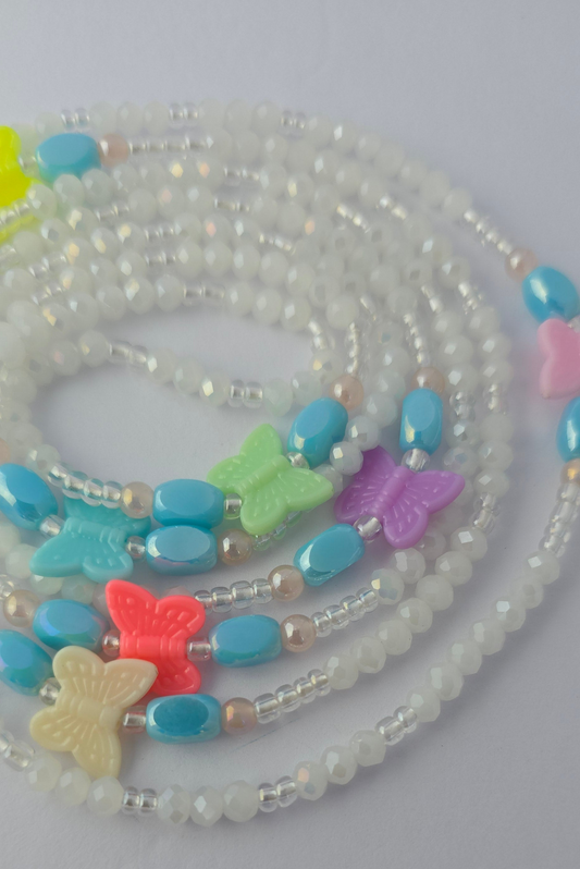 Playful Bliss Waist Beads – Colorful Butterfly Beads | Body Jewelry for Joy, Femininity & Confidence